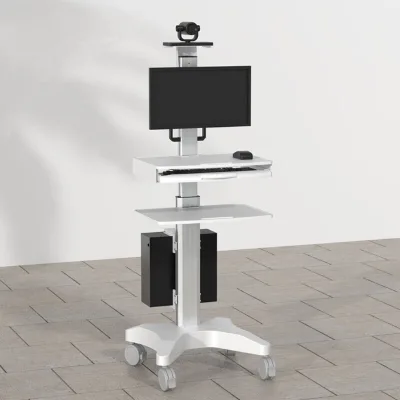 Endoscope System Mobile Wheeled Trolley for Hospital with Adjustable Display Stand