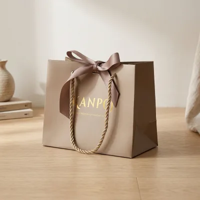 Factory Wholesale Custom Logo Large Shoes Glasses Unique Packaging With Ribbon Handles Art Jewelry Luxury Wedding Paper Bag