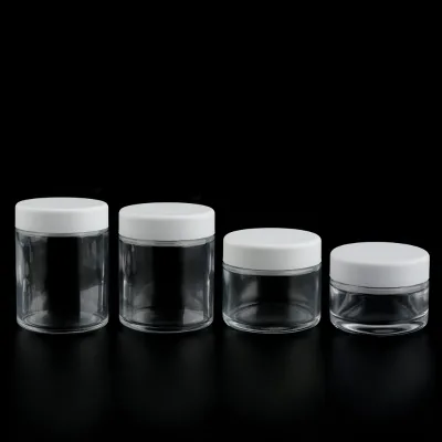 Custom Packaging Printed 30ml 50ml 80ml 100ml Smell Proof Jar Straight Sided Glass Jars Child Resistant Glass Jar With CRC Lid