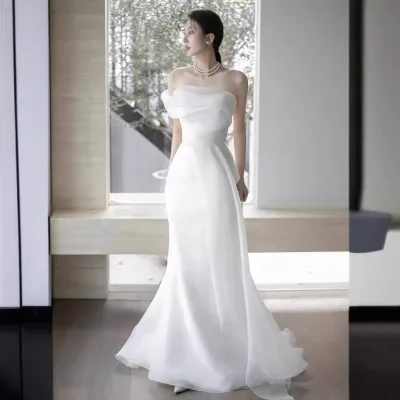 Elegant Wedding Dress Classic Strapless Long Bridal Dresses New Simple Wedding Dresses Customized