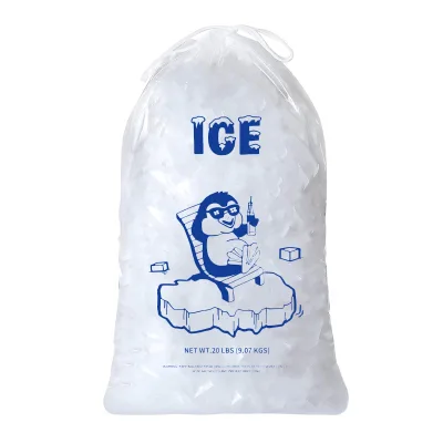 Transparent Cube Clear White Ice Plastic Cube Packaging Bags Custom Logo for Beer and Champagne