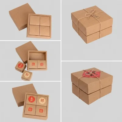 Customizable Bridesmaid Proposal Boxes Custom Brown Kraft Gift Boxes with Lids for Gifts Cupcake Boxes