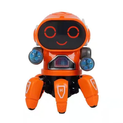 Kids Smart Electronic Humanoid Robot Toy Intelligent Six Claws Walking Mechanical Dancing Robot Light Music Plastic Material