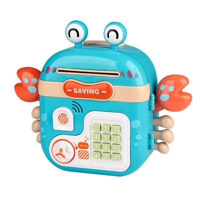 Jacko Toys Crab Children Saving Box Fingerprint Piggy Bank Pretend Play Fingerprint Unlock
