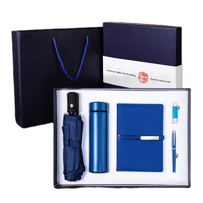 Wholesales Exquisite Notebook 10000mAh Power Bank 16G Usb Flash Disk Temperature Display Vacuum Flask Business Gift Set
