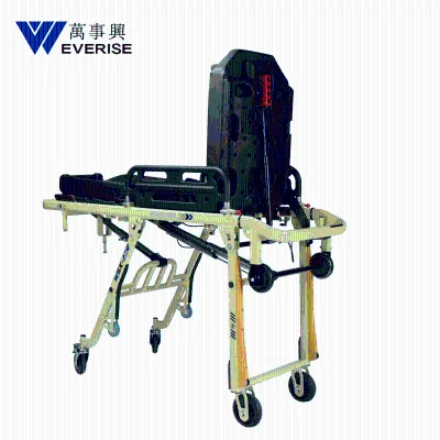 Emergency Ambulance Stretcher High Strength Steel Alloy Medical Stretcher Folding Hospital Equipment Automatic Height Adjustment