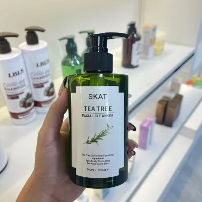 Organic Tea Tree Facial Cleanser-Deep Cleansing Gel Wash with Acne Removal & Skin Barrier Restoration OEM/ODM Available