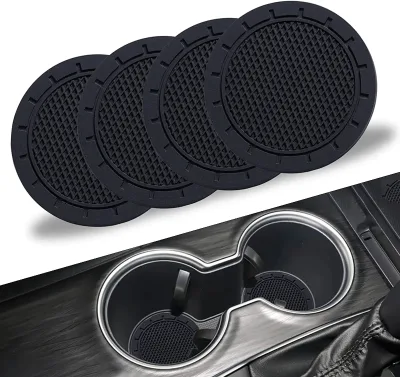 2.75 Inch Diameter Oval Soft PVC Rubber Car Roller coaster Travel Cup Holder Silicone Car coaster