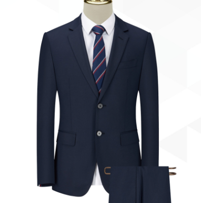 Men's Handmade Tailor-Made Business Suits Custom Measure Single Breasted Breathable V-neck Two-Button Zipper Fly Woven Fabric