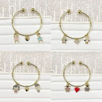 CH-LAT0816 Cute Boys and Girls Charms Bracelet Adjustable Open Bracelet Boys and Girls Cuff Bracelet Jewelry Wholesale