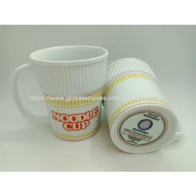Factory wholesale ceramic noodle cup heated coffee cup with handle with customized design