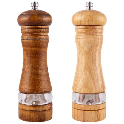 Fast Delivery Color Box Packing Spices Mills Grinder Set Salt and Pepper Shaker Set Rubber Wood Salt Pepper Grinder Spice Mill