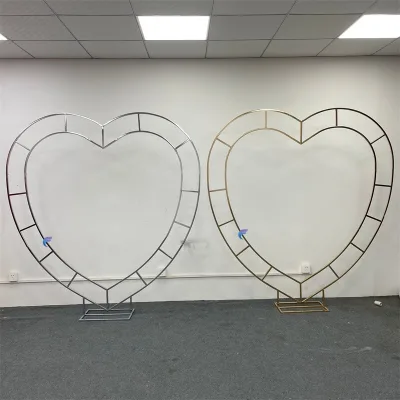 High Quality Ironwork Heart-Shaped Background Arch Modern Single-Ring Wedding Stage Decoration Creative Props