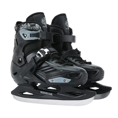 New LUOGU Children's & Adult Unisex Adjustable Ball Knife Ice Skating Shoes PVC Upper Beginner Professional Warm Figure Skating