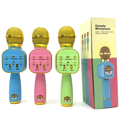Hot Popular Portable TWS 2 Microphones Magic Sing Wireless Karaoke Microphone for Kids