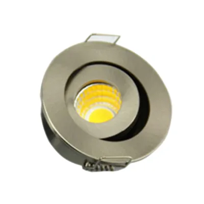 52mm Diameter 45mm Cutout Nickel Color for Ceiling Light AC230V 3w Cob Lights Kitchen Cabinet Led Mini Spot Light