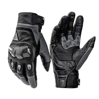 Motorcycle Gloves Anti-fall Breathable PU Winter Carbon Fiber Protector Rider Full-finger Touch Screen Gloves