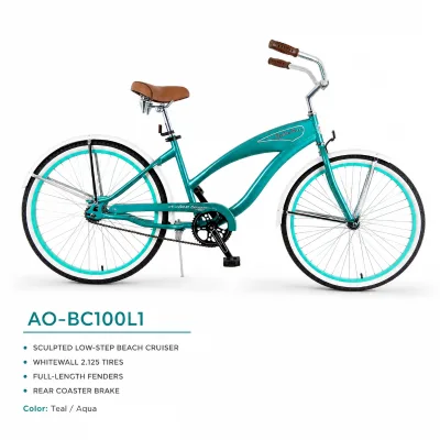 Wholesale Ladies comfort Cruiser Bike Two Tone Wheel Rim Vintage Glossy Metal Frame Casual Daily commuter Bike