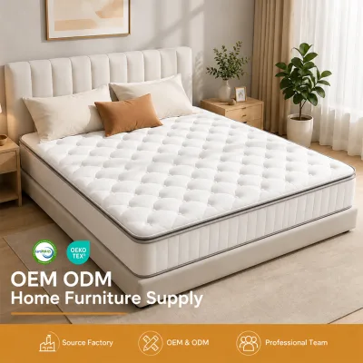 Customized Knitted Fabric Mattress with Foam Material, Box Package, Bedroom Furniture Supply, Factory Customization