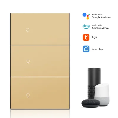 Smart Light Switch WiFi USA AG Glass Push Button Works With Alexa for Dimmable LED Curtain Scene Mode Timer Overload Protection