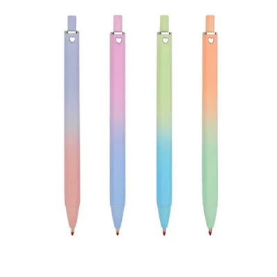 Pen Manufacturer Fancy Rainbow Colored Plastic Click Gel Ink Pen