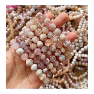 Wholesale High Quality Natural Flower Agate Bracelets