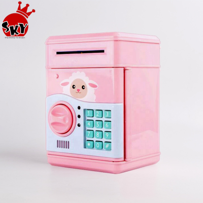 *Electronic Piggy Bank Cash Coin Can Electronic Piggy Bank ATM Money Saver Coin Bank Password Box Saving Banks, Pink