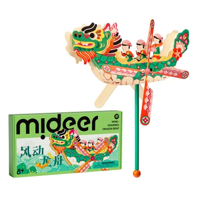 Mideer MD1503 Dragon Boat Festival Craft Kit - Wind-Powered Dragon Boat Educational Handcraft