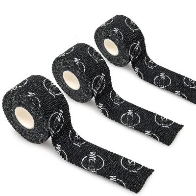 Black Color Athletic Tape Sweatproof Chalk-Resistant Adhesive Wrap Weightlifting Tape for Thumb Fingers Hands