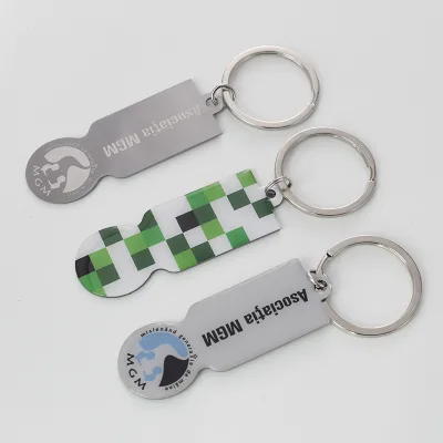 Trolley Token Keychain Portable Metal Shopping Cart Custom Supermarket Printing Enamel Trolley Coin Keychain