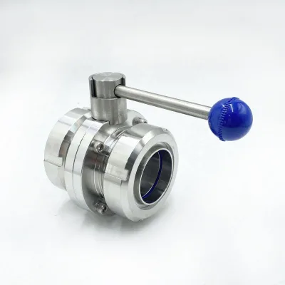 38/51mm Sanitary Pull Butterfly Valve Union Connected Stainless Steel 304/316L