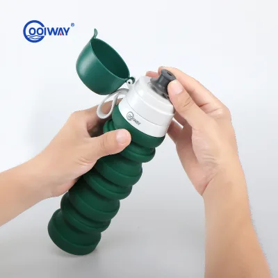 Portable Leakproof Collapsible Activated Carbon Filtered Alkalin Water Bottle 500ml Outdoor Use No Straw