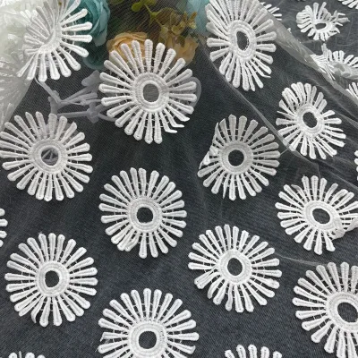 2023 Collection 3D Embroidered Mesh Fabric Polyester Lace Fabric for Women Dress Clothing