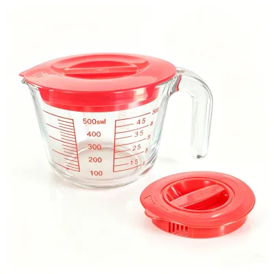1000ml Eco-Friendly Borosilicate Glass Measuring Cups with Removable Strainer Lids Multifunctional Kitchen Tool-Wholesale