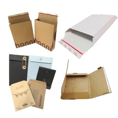 Custom No Bend Book Wrap Envelopes White Kraft Paper Mailer Mailing Envelopes for Sticker Photo Postcard Trading Card