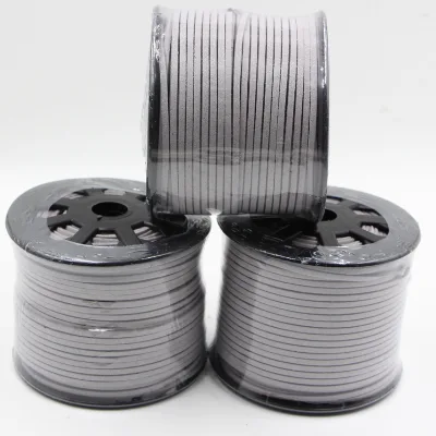 2.6mm Grey Faux Suede Lace Leather Cord Velvet Waterproof Flat for DIY Necklace Bracelet Bags Garments Shoes Home Textiles
