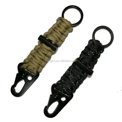 KongBo Outdoor Camping Lanyard Carabiner Firestarter Paracord Keychain Survival