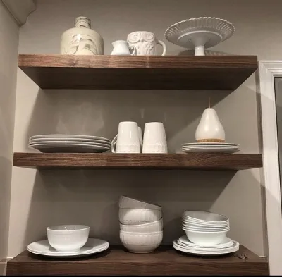 Wall Shelf - Floating Wall Shelves Set of 3 Rustic Wall Floating- Wood Warehouse Rack Storage