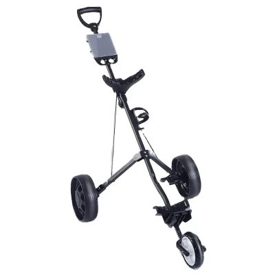 Folding Pull Push Golf Cart 3 Wheel Trolley