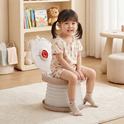Doublecare Folding Kids Potty Training Seat with 70KG Load Capacity, Portable Design, Flip Lid, Garbage Bag Holder for Toddler