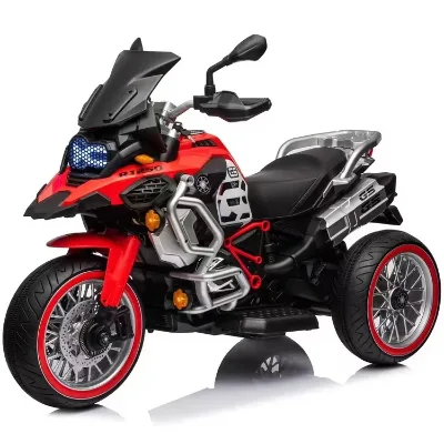 Large Double Charging Electric Toy Motorcycle for Male Female Babies Safe Plastic Ride-on Car Battery Power Three-Wheel Tricycle
