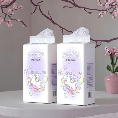 Factory Wholesale 4-Ply Magic Tissue Fine Fluffy Ultra Soft Virgin Wood Pulp Embossed Magic Tissue Bag Paper Cute