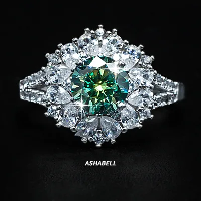 Fashion Ring 18k Gold Plated 925 Silver Ring With Vvs1 Moissanite Diamond Custom Promise Rings