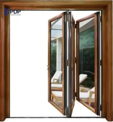 Classic European Design Aluminum-Clad Wood Window Windproof Folding Sliding for Bedrooms Farmhouses Louver for Exterior