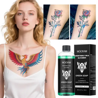 Professional Tattoo Cleansing Solution 300ml Sterile Liquid for Removing Excess Ink and Blood Stains