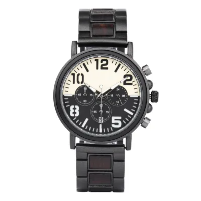 Whole Sale Handmade Natural Vintage Custom logo Quartz Wooden Watch for Man