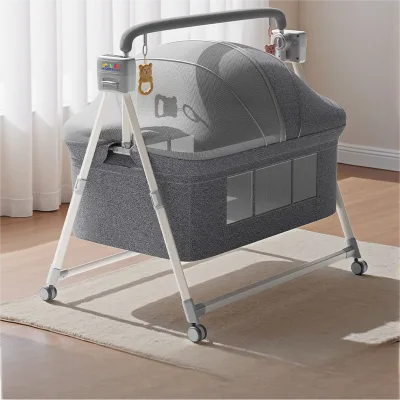 Electric Baby Rocking Cradle Smart Automatic Swing Newborn Bassinet Built-in Bluetooth Infant Soothing Rock Chair for Export