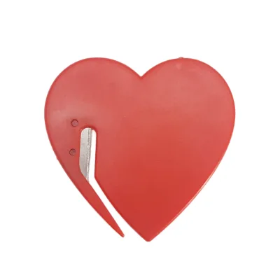 Custom Logo Heart-Shaped Letter Cutter Opener Metal Blade Cutting Tools Giveaway Gifts