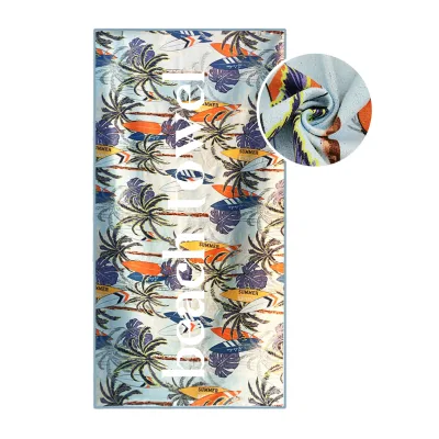 Black Base Microfiber Ant Fabric Printed Quick Dry Compact Sand Free Microfiber Beach Towel Recycled Plastic