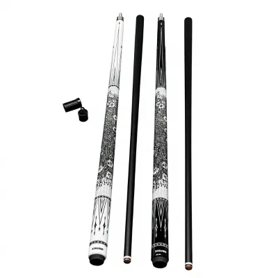 Black Technology Durable Fiberglass 2-piece Steel Jointed Billiard Cue Steel Joint Structure Pool Cue Stick For Sale